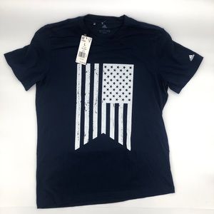 Adidas navy American flag T-shirt large